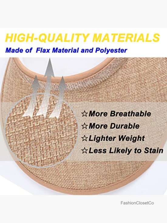 Women Wide Brim Sun Visor UPF50+ UV Protection Golf Visor with Clip main image 6